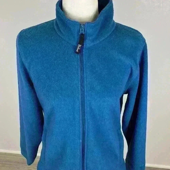 Women’s Woolrich Blue Fleece Full Zip Jacket Size M - Picture 2 of 11